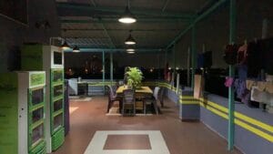 A photograph of the common area in a coliving pg.