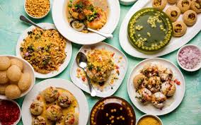 photograph of indian chaat platters.