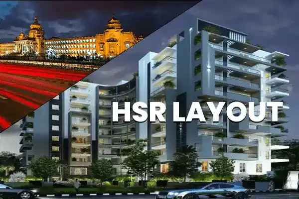 A photo of a building in HSR Layout during nighttime.