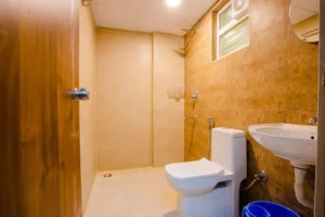 Photograph of a washroom in a coliving PG in Bannerghatta