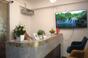 A photo of a reception in a coliving PG in JP Nagar.