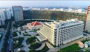 A drone photograph of a hotel in Whitefield.
